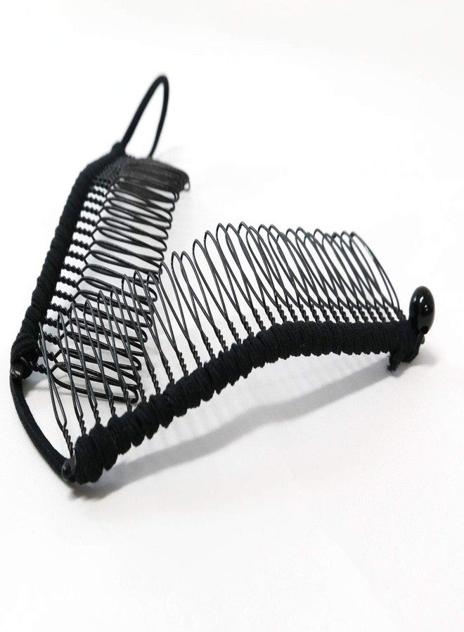 GETACOTA 2 Pieces Hair Clips for Thick Hair, Adjustable Stretch Ponytail Holder Accessory, Double Combs, Thick Curly Heavy Hair Grip, Styling Maker Tool Clincher for Girls and Women (black 2p) - Image 4