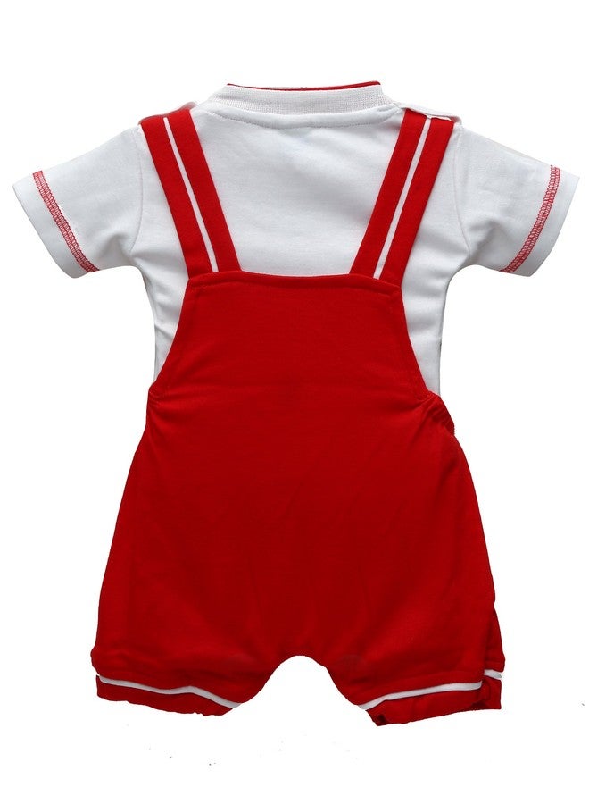 Balloons Unisex Baby Romper Cotton-Dungaree Set (6 Months to 12 Months) Red - Image 2
