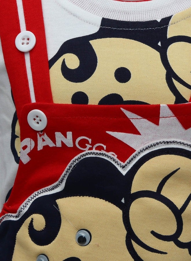 Balloons Unisex Baby Romper Cotton-Dungaree Set (6 Months to 12 Months) Red - Image 3