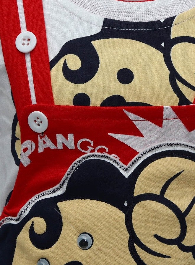 Balloons Unisex Baby Romper Cotton-Dungaree Set (6 Months to 12 Months) Red - Image 4