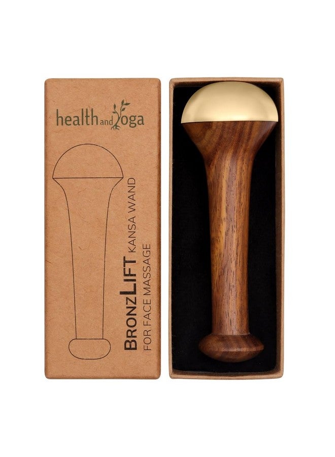 HealthAndYoga® BronzLift Kansa Wand Facial Massage And Kumkumadi Face Oil - Bronze Ayurveda Face Yoga Beauty Tool - Facelift Effect- Reduces Double Chin- Sculpts Jawline & Cheekbones- Anti-Aging Stick (Single Dome) - Image 1