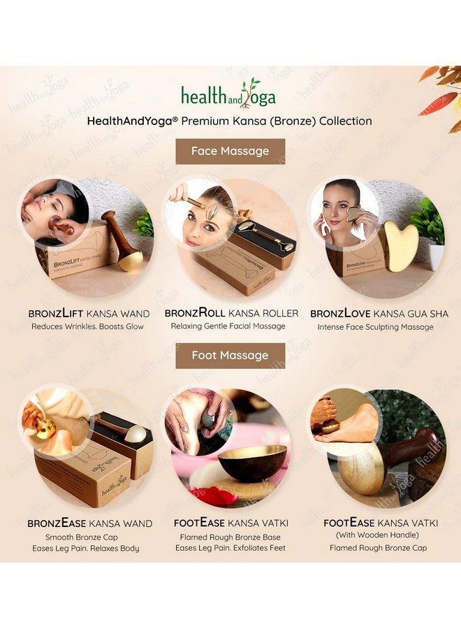 HealthAndYoga® BronzLift Kansa Wand Facial Massage And Kumkumadi Face Oil - Bronze Ayurveda Face Yoga Beauty Tool - Facelift Effect- Reduces Double Chin- Sculpts Jawline & Cheekbones- Anti-Aging Stick (Single Dome) - Image 4