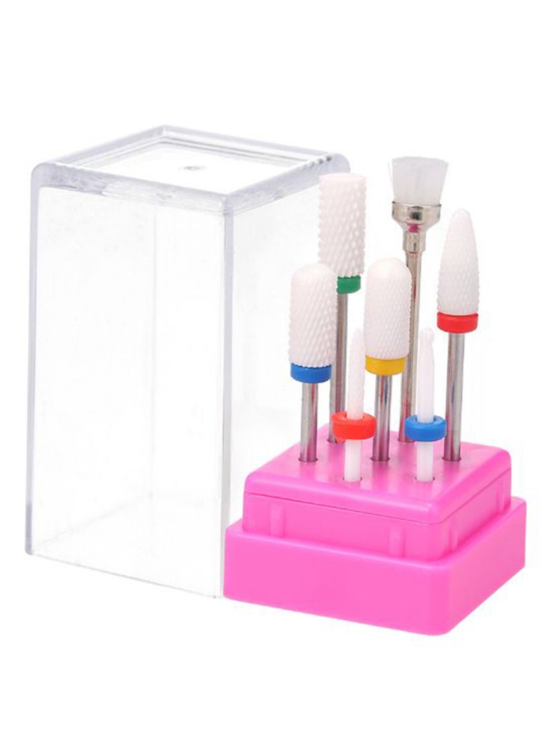 7-Piece Pedicure And Manicure Nail Drill Bit Kit Multicolour 6.2cm