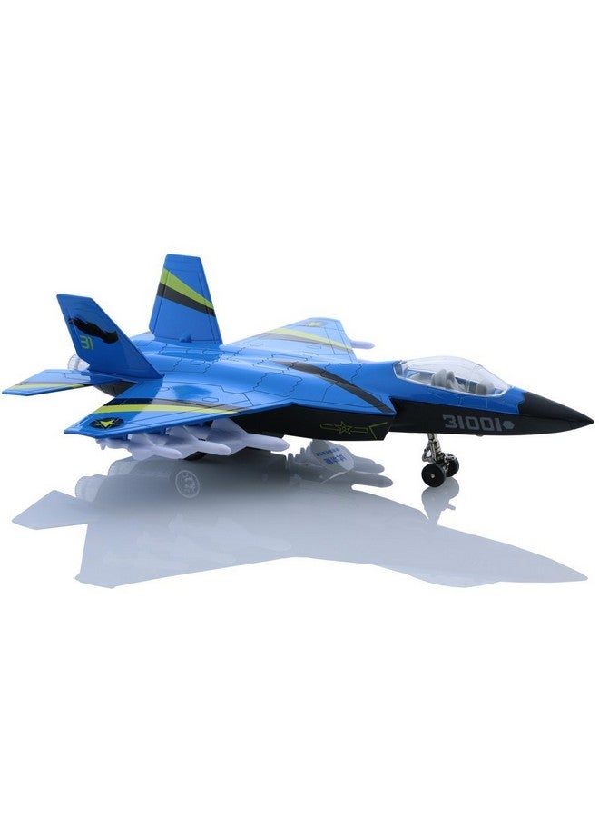 HSOMiD Alloy Planes/Airplane/Aircraft Toy with Pull Back Stealth Bombers and Fighter Planes Black (Blue) - Image 3