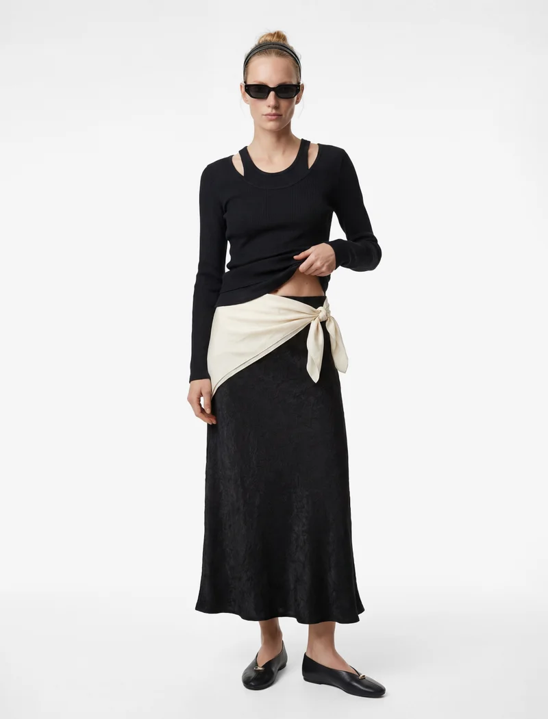 كوتون Textured Satin Skirt
