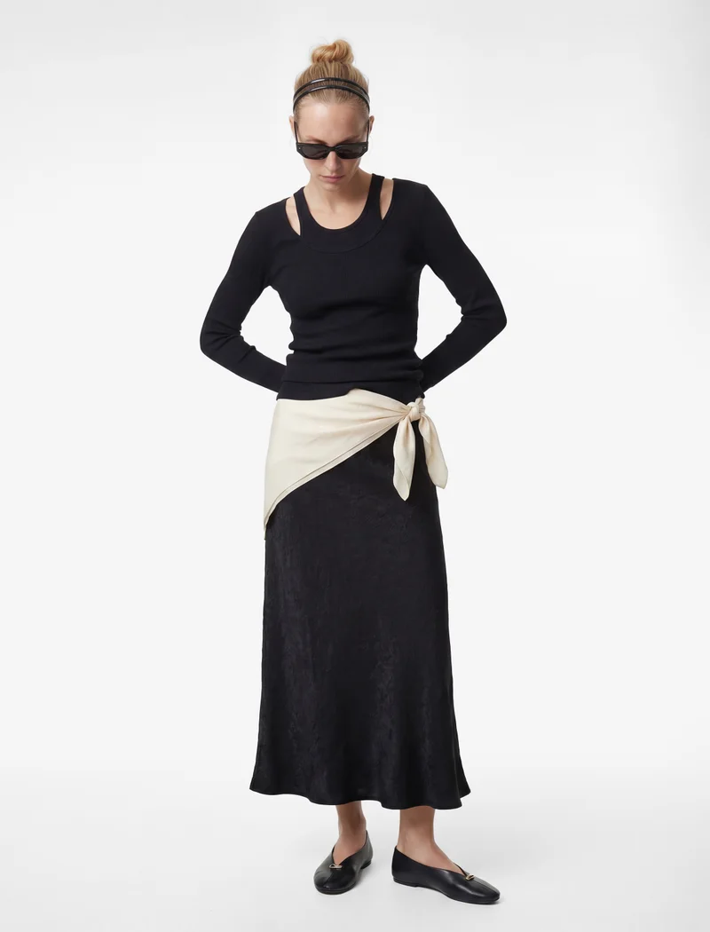 كوتون Textured Satin Skirt