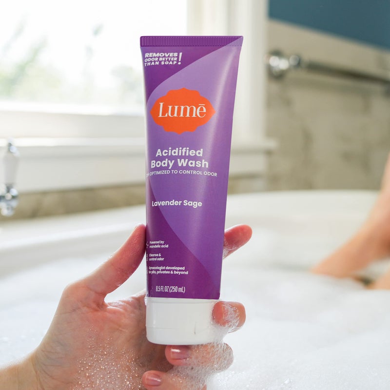 Lume Acidified Body Wash - 24 Hour Odor Control - Removes Odor Better than Soap - Moisturizing Formula - Formulated Without SLS or Parabens - OB/GYN Developed - 8.5 ounce (Pack of 2) (Lavender Sage) - Image 4