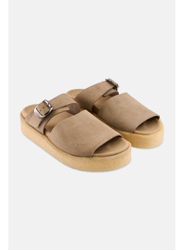 clarks Women Standard Crepe Slide Slip On Sandals, Beige  - Image 1