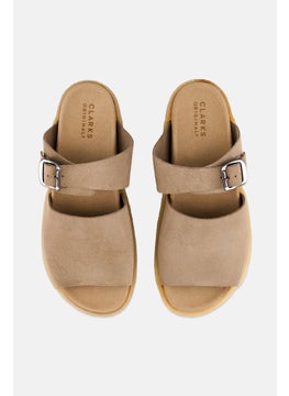clarks Women Standard Crepe Slide Slip On Sandals, Beige  - Image 3