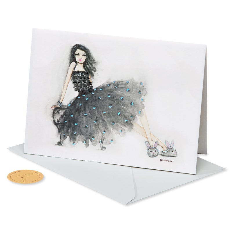 Papyrus Birthday Card for Her - Designed by Bella Pilar (Bunny Slipper Girl) - Image 4