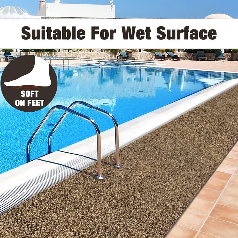 NESTPRIME Rubber Anti Slip Bathmat for BathroomKitchen Waterproof Anti Skid Mats for Home EntranceLiving Room RugsFloor Mats for Home Office Multipurpose Use 2x8 Feet Brown - Image 4