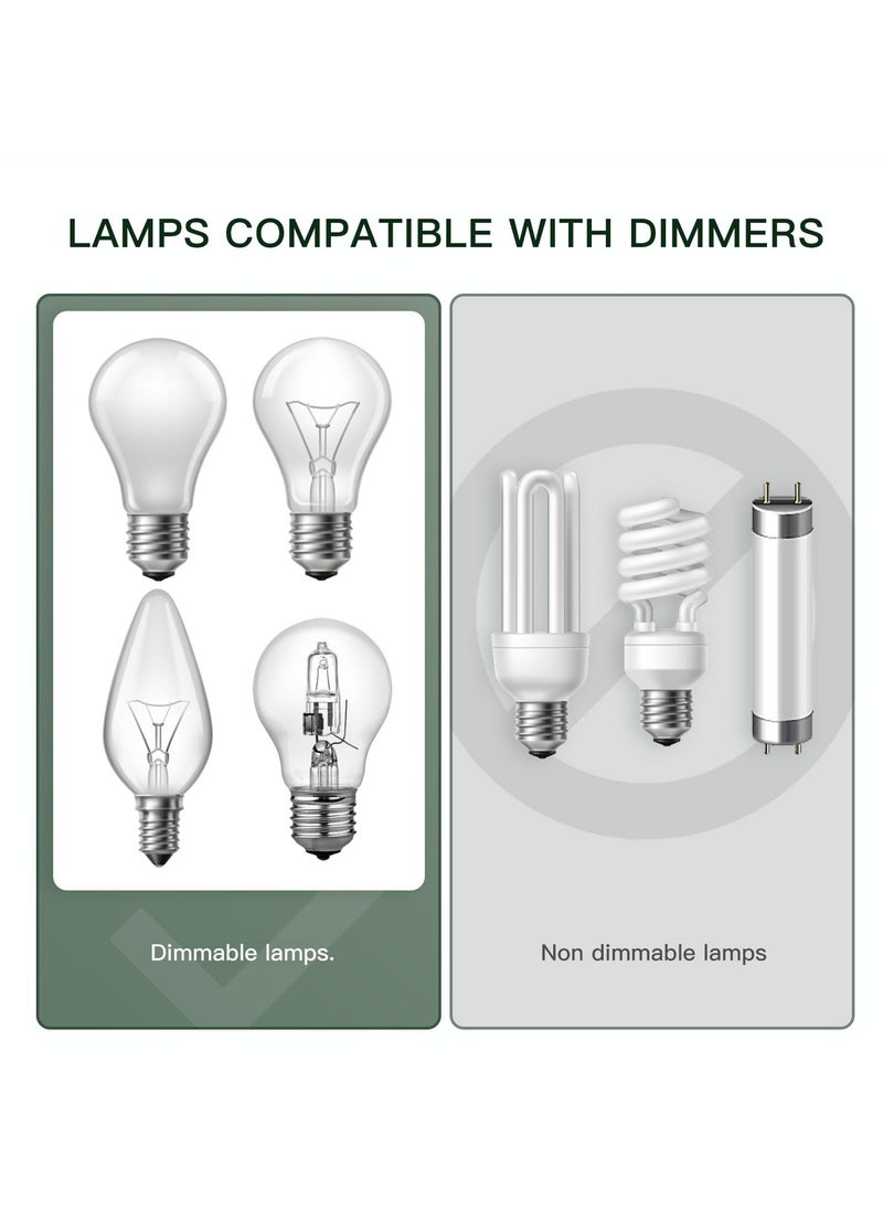 SYOSI - LED Dimmer Inline LED Dimmer Switch 1 Gang 220V-240V Trailing Edge Dimmer Full Range Rotary Dimmer Switch for 3 100W Dimmable LED Incandescent Halogen Bulbs for Table Lamp Floor Lamp White - Image 1