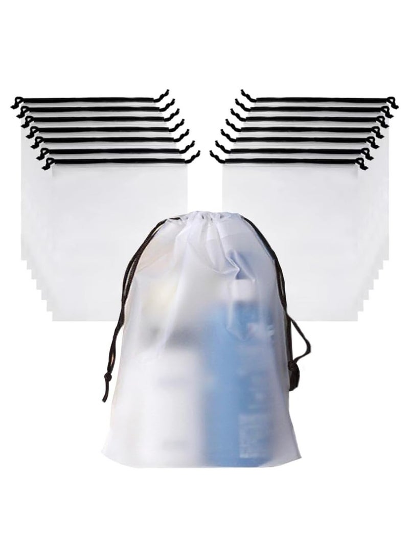 15-Piece Shoe Storage Bags - White, EVA Material, Drawstring Closure, Waterproof, Space Saving, Multifunctional Travel & Home Organizer 