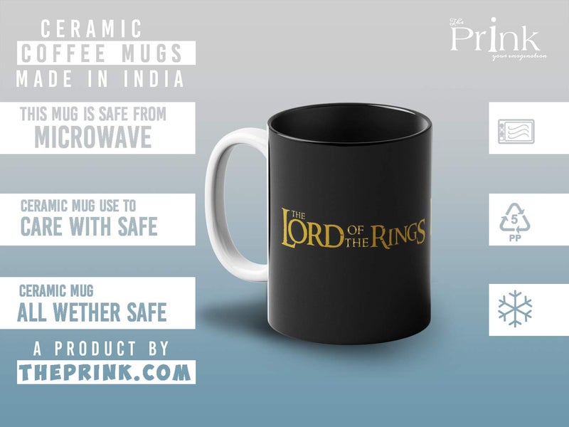 Prink The Lord of The Rings Black Coffee Mug with Print | Printed Coffee Mug | The Return of The Kings Printed Coffee Mugs | Gift for Coffee Lovers | 330ml, Microwave & Dishwasher Safe - Image 4