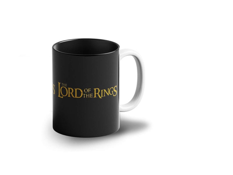 Prink The Lord of The Rings Black Coffee Mug with Print | Printed Coffee Mug | The Return of The Kings Printed Coffee Mugs | Gift for Coffee Lovers | 330ml, Microwave & Dishwasher Safe - Image 1