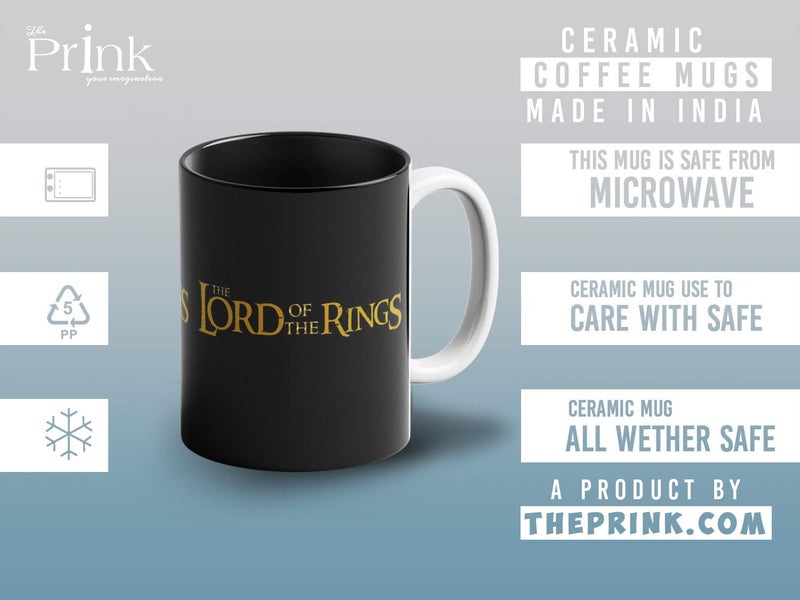Prink The Lord of The Rings Black Coffee Mug with Print | Printed Coffee Mug | The Return of The Kings Printed Coffee Mugs | Gift for Coffee Lovers | 330ml, Microwave & Dishwasher Safe - Image 5