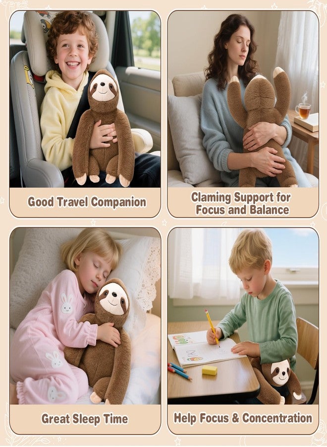 Joyreal Sloth Sensory Weighted Vibrating Pillow, Pressure Activated for Kids Adults, Plush Minky Soft Size: 11 by 21 inches Pillow Animal for Focus & Balance for Gift Birthday Autistic (Brown) - Image 5