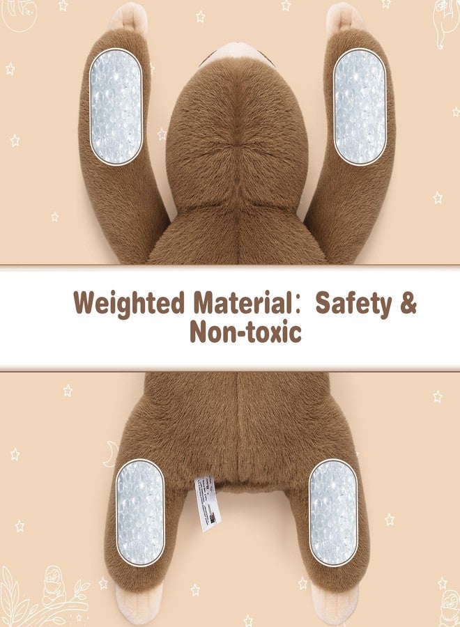 Joyreal Sloth Sensory Weighted Vibrating Pillow, Pressure Activated for Kids Adults, Plush Minky Soft Size: 11 by 21 inches Pillow Animal for Focus & Balance for Gift Birthday Autistic (Brown) - Image 3