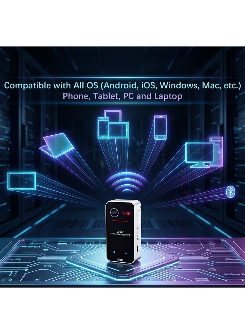 Wireless Laser Projection Keyboard – Portable Bluetooth Virtual Keyboard & Mouse Combo, Compatible with Smartphone, Tablet, PC, Laptop – Compact Pocket-Size Keyboard for Travel & Office - Image 2