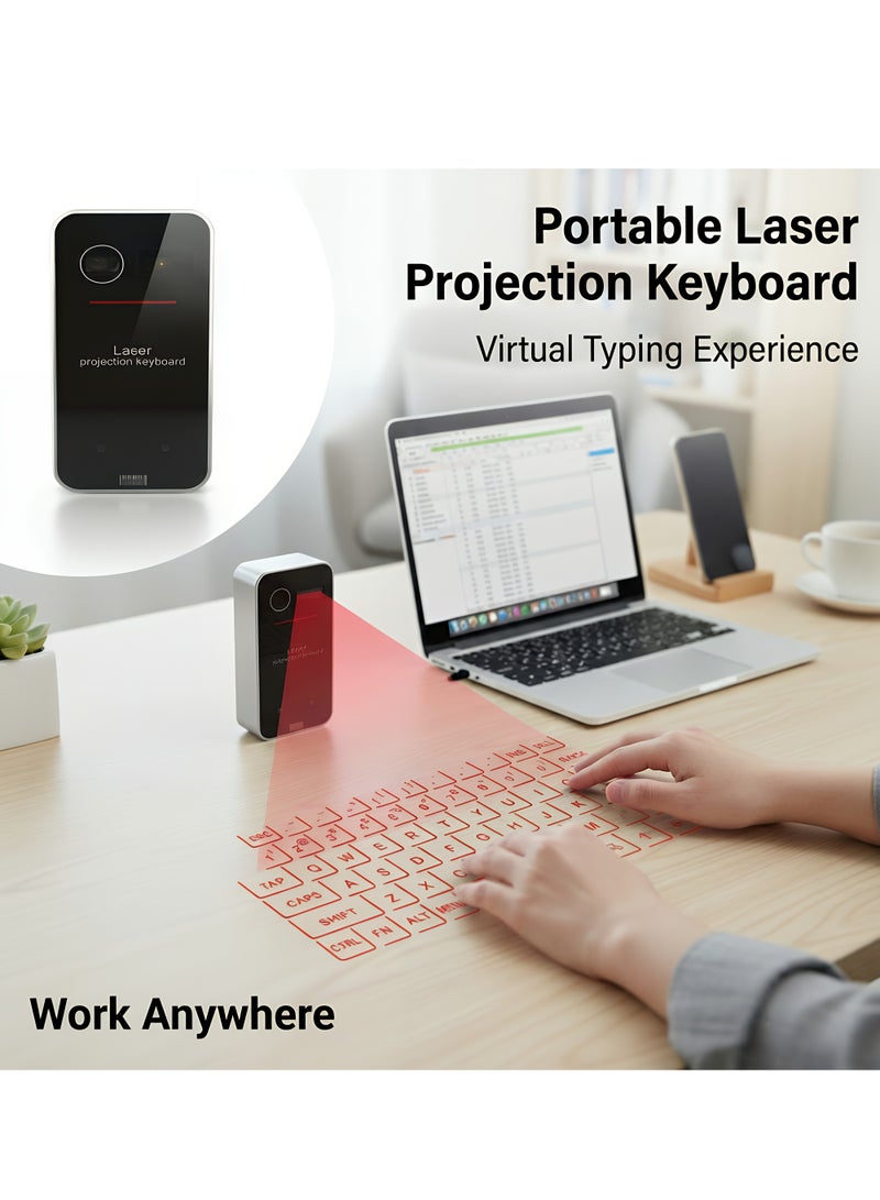 Wireless Laser Projection Keyboard – Portable Bluetooth Virtual Keyboard & Mouse Combo, Compatible with Smartphone, Tablet, PC, Laptop – Compact Pocket-Size Keyboard for Travel & Office - Image 1
