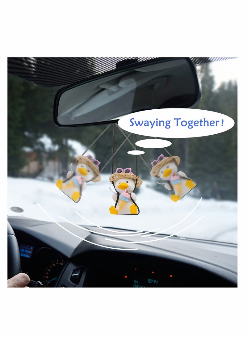 Excefore Cute Swing Duck Car Pendant Interior Rearview Mirrors Charms Ornament Room Decor for Home Indoor - Image 3