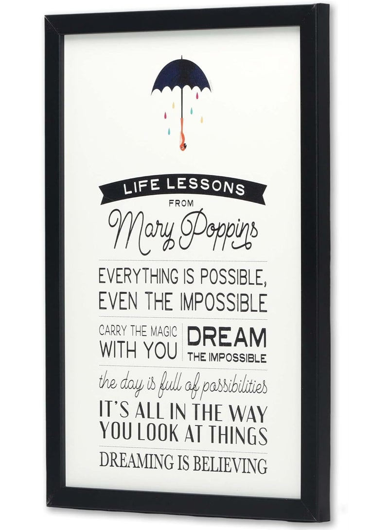 Open Road Brands Mary Poppins Inspirational Quotes Framed Wood Wall Decor - Charming Mary Poppins Picture for Office, Living Room or Bedroom - Image 3