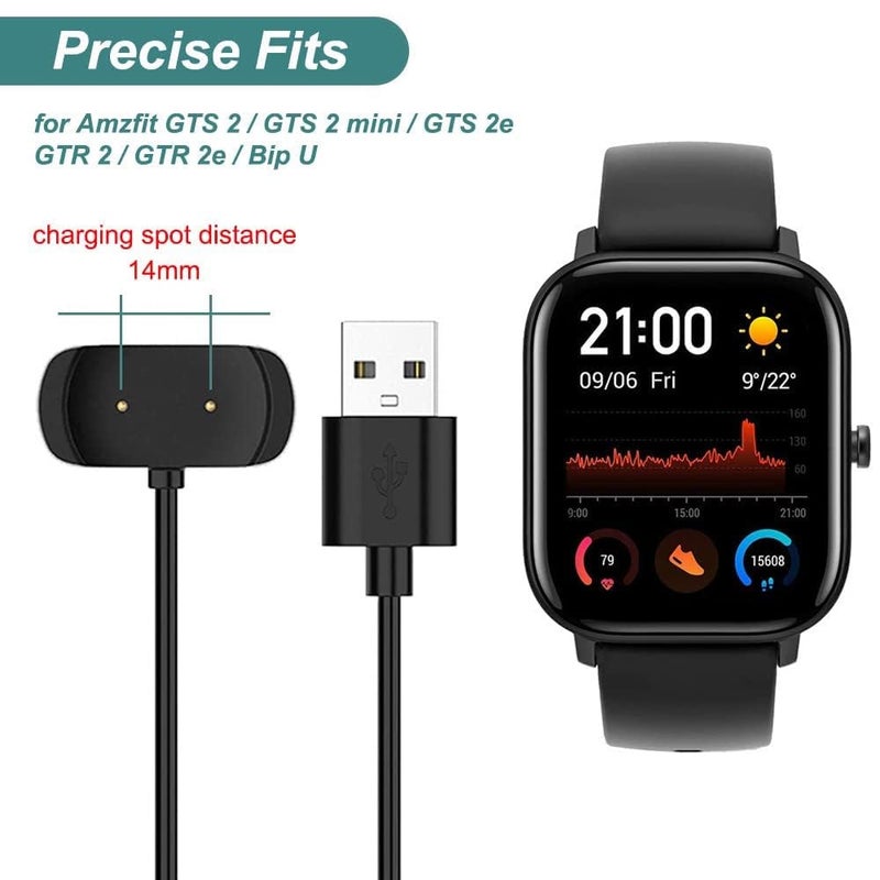 LENOK Charger Cable for Amazfit GTS 2, GTS 2 Mini, GTS 2e, GTR 2, GTR 2e, GTS 4 Mini, T-Rex Pro, Bip 3, Bip U, Zepp E/Z, USB Charging Cable Dock Cord Smartwatch Accessories (1 M) - Image 5
