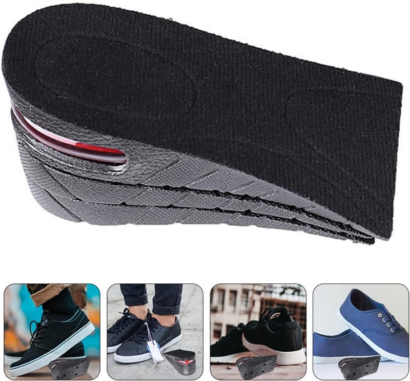 cheekyglo 1 Pair for Unisex Shoes Invisible Heel Leg Heightening Black Inserts Length Increase Insoles Elevator Discrepancies Pad Achilles Cushion Half Lift Increasing Support Heels - Image 4