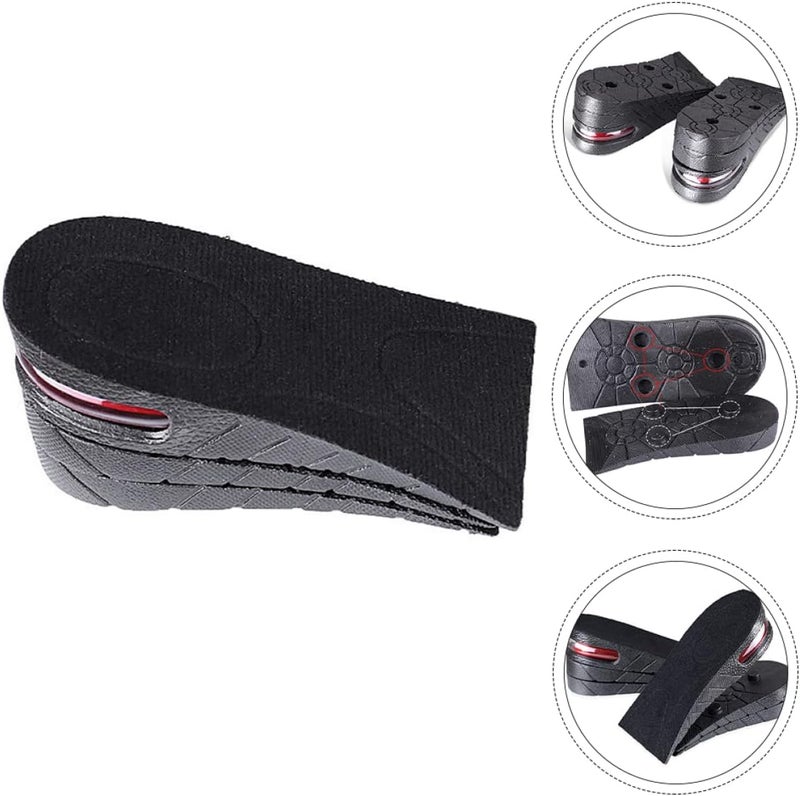 cheekyglo 1 Pair for Unisex Shoes Invisible Heel Leg Heightening Black Inserts Length Increase Insoles Elevator Discrepancies Pad Achilles Cushion Half Lift Increasing Support Heels - Image 3
