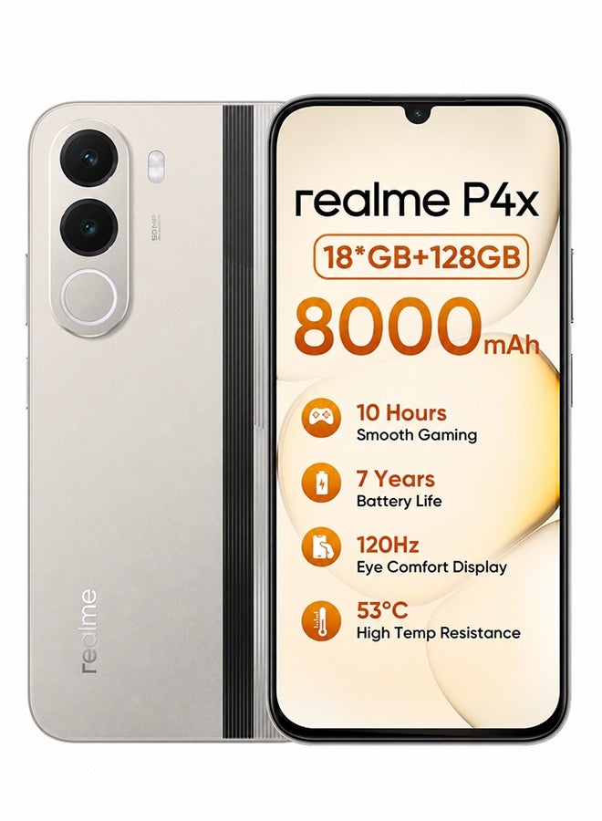 realme P4x Dual SIM 4G Rally White 6GB RAM 128GB - International Version - Image 1