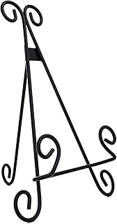 Maypes Maypes Heavy Duty Metal Artisan Curved Book Stand, Picture Frame Stand, Plaque Stand, Cook Book Stand, Black - Image 1