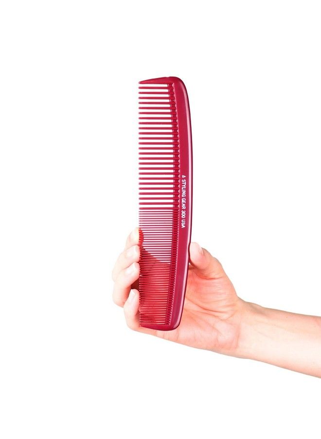Styling Gear 300 Large Comb 8.5 In. Specialty Hair Styling Cutting Master Barber Stylist Combs Burgundy 1 Pc. - Image 1