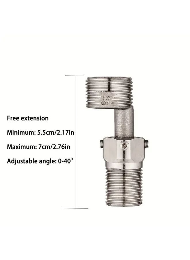 قطعتان من محولات رأس الدش القابلة للتعديل والتمديد بزاوية 360 درجة مقاومة للتآكل مصنوعة من الفولاذ المقاوم للصدأ - Image 5