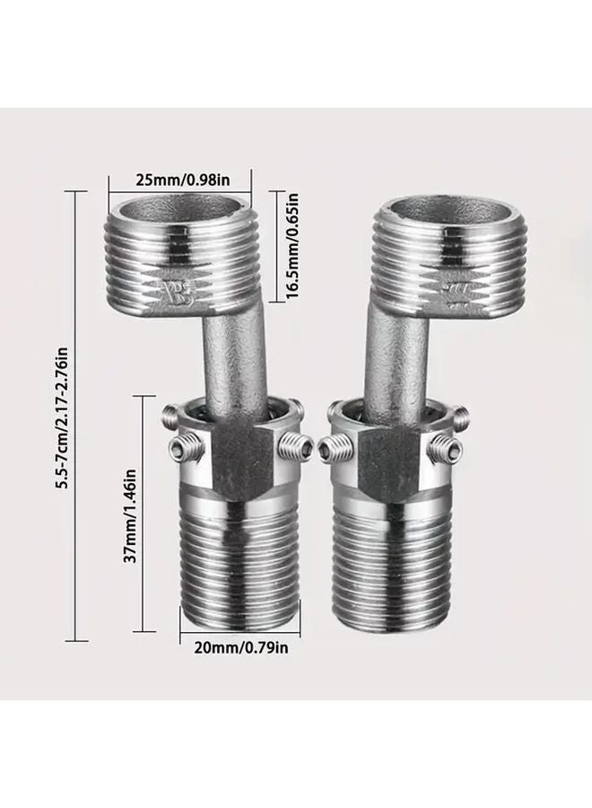 قطعتان من محولات رأس الدش القابلة للتعديل والتمديد بزاوية 360 درجة مقاومة للتآكل مصنوعة من الفولاذ المقاوم للصدأ - Image 4