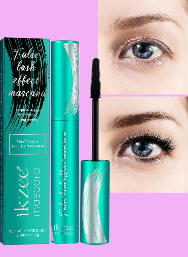 IKZEE False Lash Effect Mascara Black Liquid Eyelash Extensions Mascara Volume and Long Waterproof Smudge Proof Enhance Eye Mascara Liquid Lash Extension Black Mascara Stunning Eye Soft Flexible Wand - Image 1