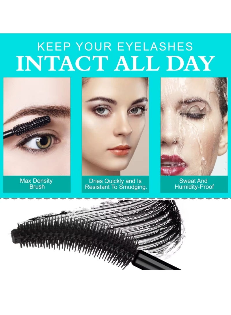 IKZEE False Lash Effect Mascara Black Liquid Eyelash Extensions Mascara Volume and Long Waterproof Smudge Proof Enhance Eye Mascara Liquid Lash Extension Black Mascara Stunning Eye Soft Flexible Wand - Image 3