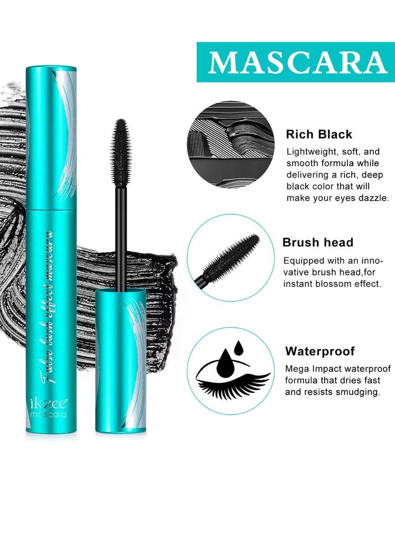 IKZEE False Lash Effect Mascara Black Liquid Eyelash Extensions Mascara Volume and Long Waterproof Smudge Proof Enhance Eye Mascara Liquid Lash Extension Black Mascara Stunning Eye Soft Flexible Wand - Image 4