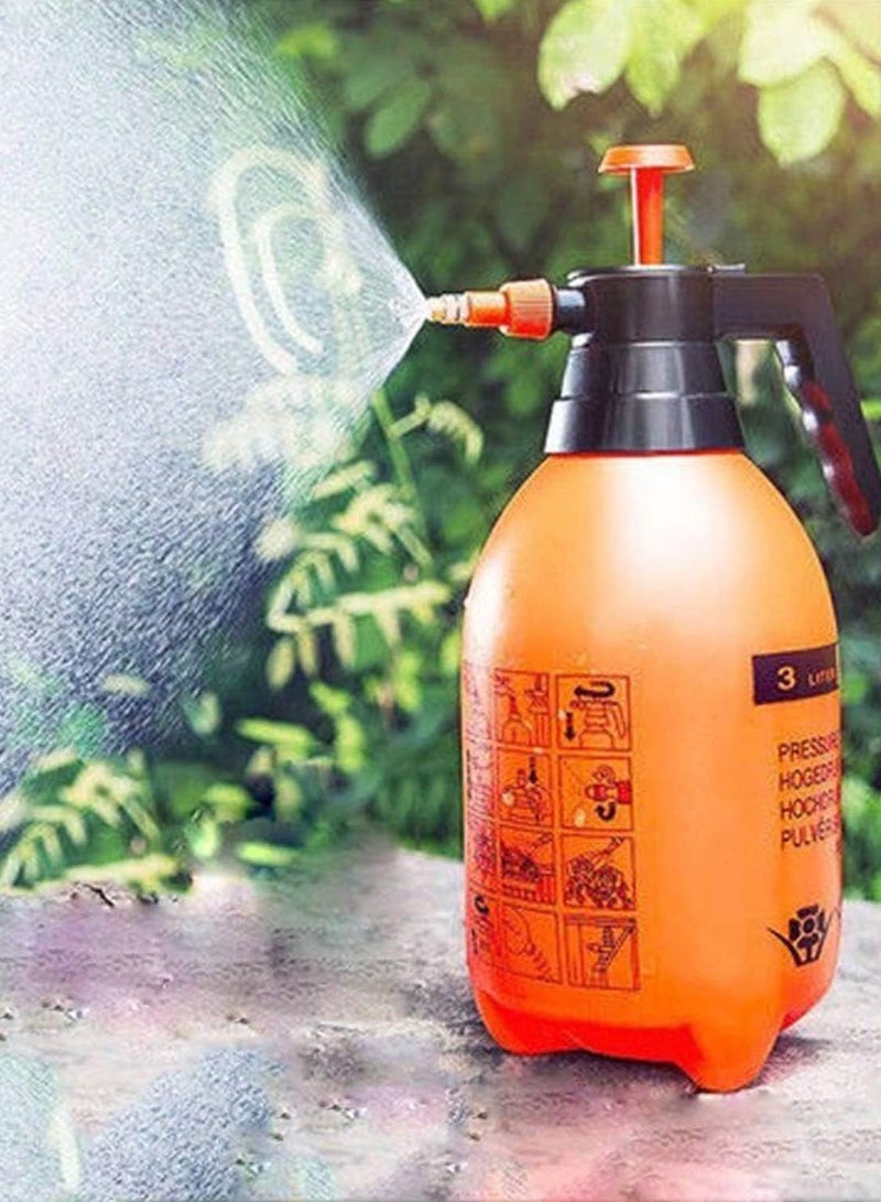 Festive Gallery Garden spray bottle Garden watering 3L Water Spray Bottle for Car Wash Pneumatic Automatic Sprayer Orange Bottle Watering Pot Garden Sprinkler plant growth 30x18x13 centimeter - Image 2