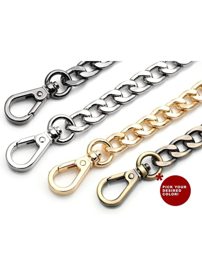 23.6 Inches Purse Chain Strap, Aluminium Chain Handle, Shoulder Handbag Replacement Pochette Accessories CH083LM - Pick Color (Gold)  - Image 5