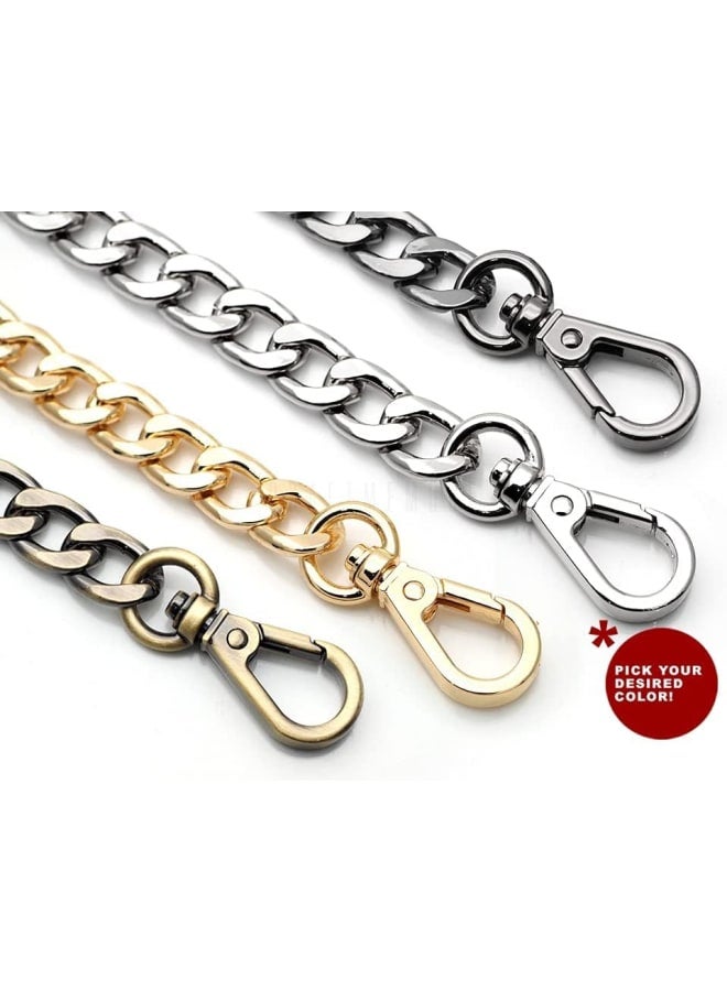 23.6 Inches Purse Chain Strap, Aluminium Chain Handle, Shoulder Handbag Replacement Pochette Accessories CH083LM - Pick Color (Gold)  - Image 4