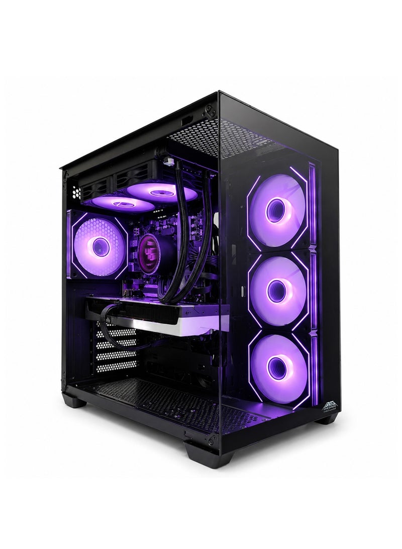 عرب جيمرز حزمة كمبيوتر ألعاب متكاملة بمعالج Intel Core i5-14400F، بطاقة رسوميات NVIDIA GeForce RTX 5060 8GB، ذاكرة وصول عشوائي 16GB، قرص صلب NVMe SSD 1TB، شاشة FHD 24 بوصة، لوحة مفاتيح، ماوس، سماعة رأس، ومكبر صوت RGB، نظام تشغيل Windows 11 Pro، أسود - Image 2