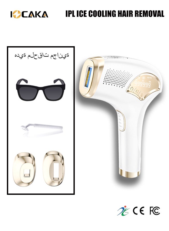 IOCAKA 3-in-1 IPL Ice Cooling Laser Hair Removal Device, 9 Adjustable Energy Levels (6-15J), 999,999 Flashes, Painless Permanent Hair Remover for Dark Skin, Skin Rejuvenation u0026 Spot Removal, SFDA, CE, FCC Approved - Image 2
