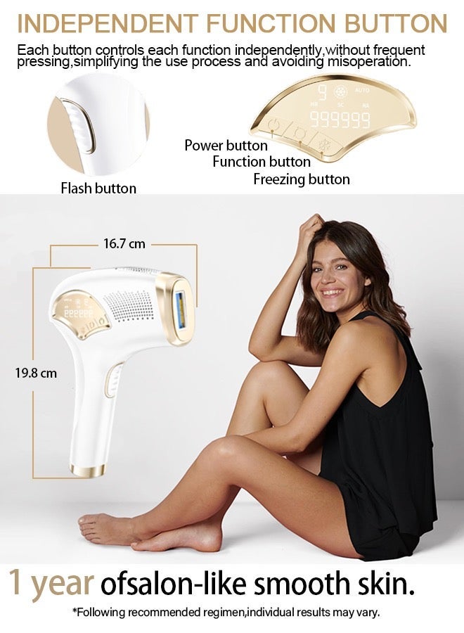 IOCAKA 3-in-1 IPL Ice Cooling Laser Hair Removal Device, 9 Adjustable Energy Levels (6-15J), 999,999 Flashes, Painless Permanent Hair Remover for Dark Skin, Skin Rejuvenation u0026 Spot Removal, SFDA, CE, FCC Approved - Image 5