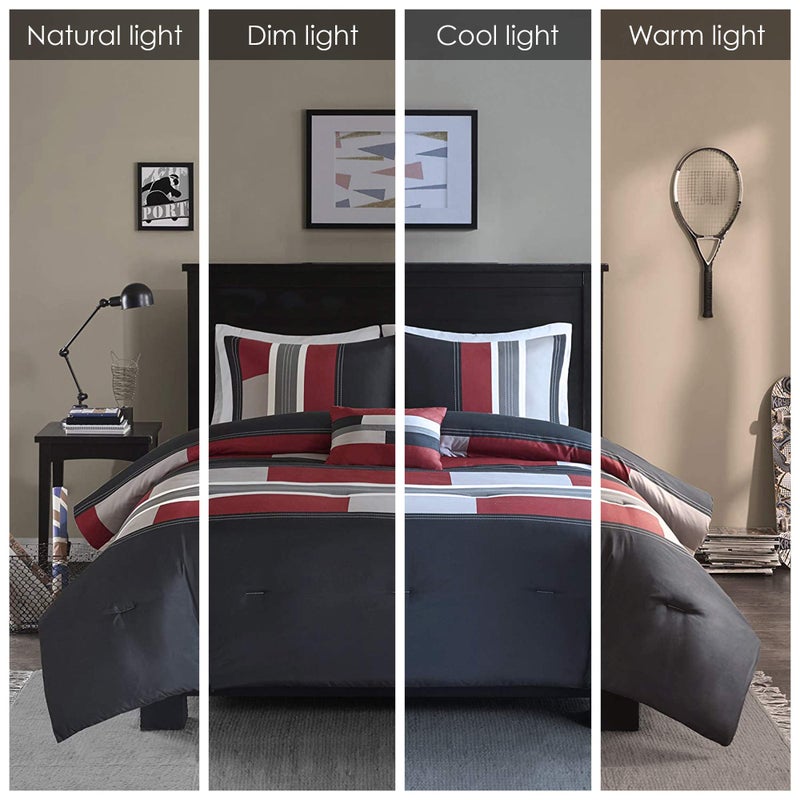 Comfort Spaces Casual Comforter Set Sporty Design, Vibrant Color, Active Lifestyle Boys Bedroom DÃ©cor, All Season Soft Microfiber Bedding Set, Decorative Pillow, Sham Black/Red Twin/Twin XL 3 Piece - Image 2