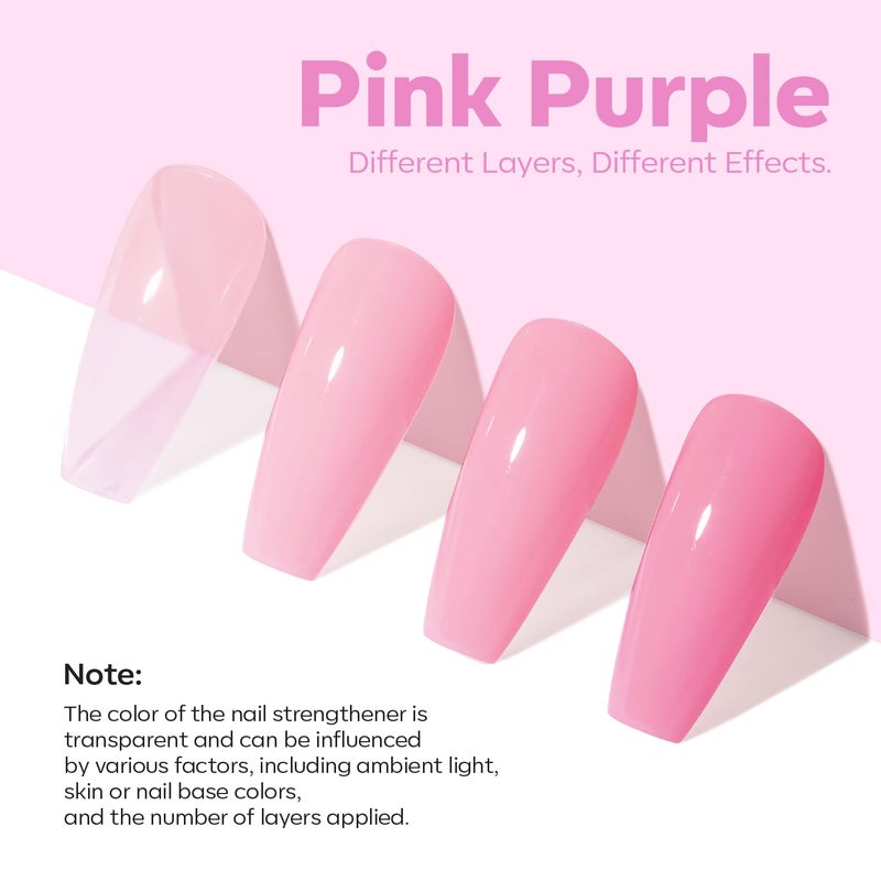 modelones Nail Strengthener Jelly Purple Pink Nail Repair for Damaged Nails Strengthening Polish 15ml Nail Growth and Strengthener Natural Concealer Foundation Nail Care Gifts for Women - Image 4