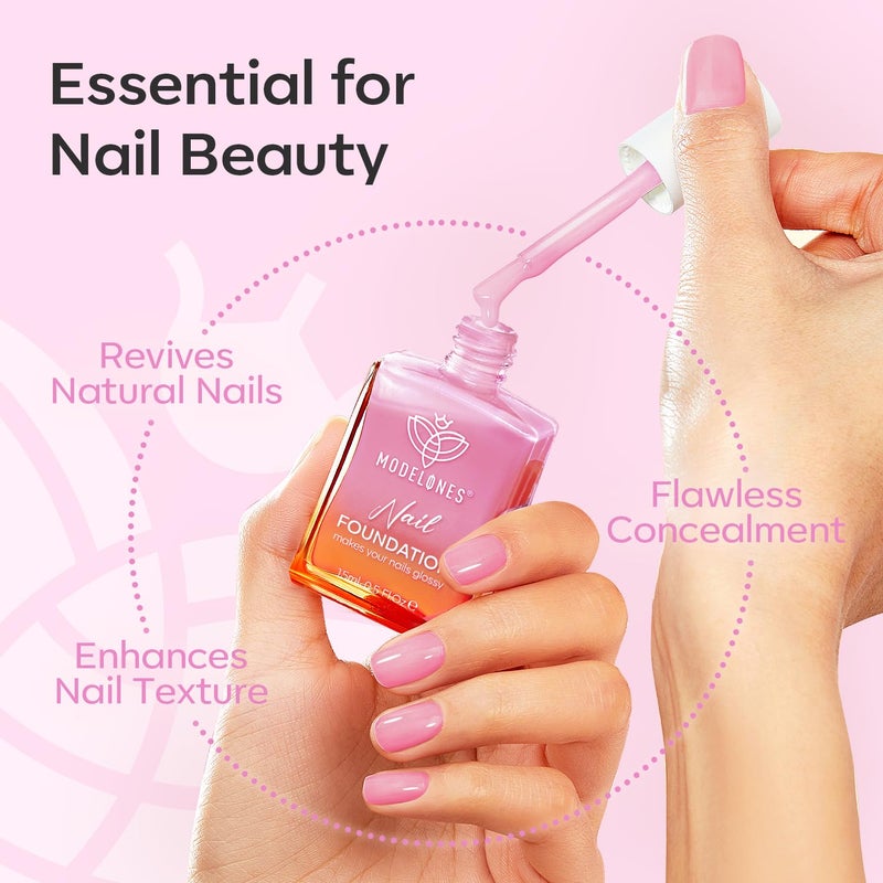 modelones Nail Strengthener Jelly Purple Pink Nail Repair for Damaged Nails Strengthening Polish 15ml Nail Growth and Strengthener Natural Concealer Foundation Nail Care Gifts for Women - Image 5