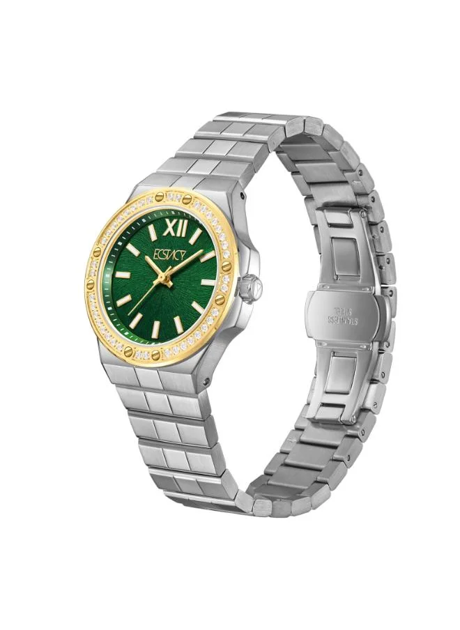 ECSTACY ECSTACY E24502-SBSHG Women's Analog Display Watch & Stainless Steel  Strap Silver