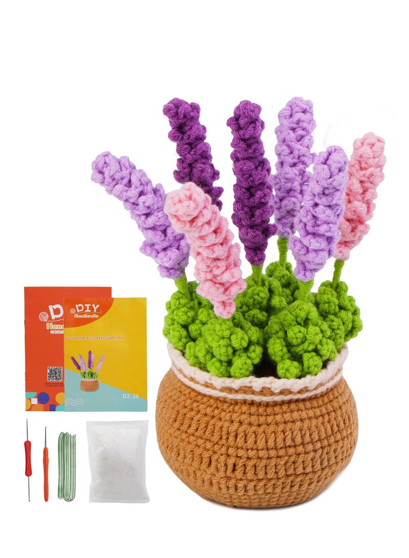 Purple Lavender Crochet Kit, Crochet Kit for Beginners with Step-by-Step Instructions and Video Tutorials, Suitable for Adults and Kids-Home Decoration, Gift Choice - Image 1
