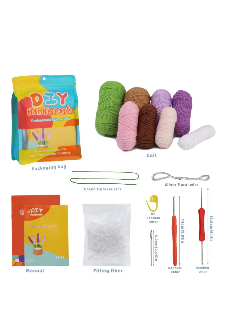 Purple Lavender Crochet Kit, Crochet Kit for Beginners with Step-by-Step Instructions and Video Tutorials, Suitable for Adults and Kids-Home Decoration, Gift Choice - Image 2