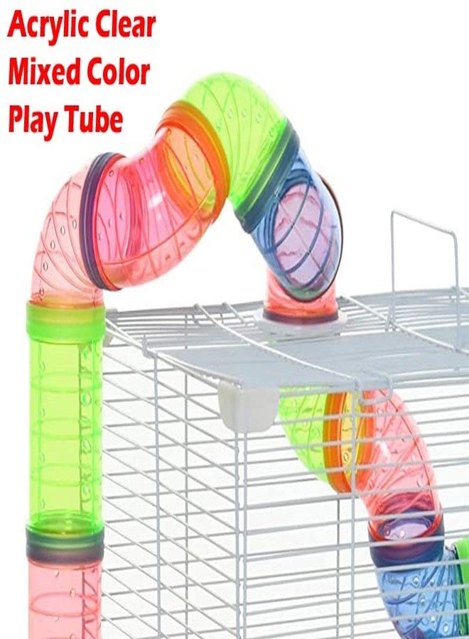 Mcage Large 5-Floors Blue Hamster Mansion Mouse Mice Habitat Gerbil Home Small Animal Critters House Cage Include Full Set of Accessories Expandable and Customizable - Image 2